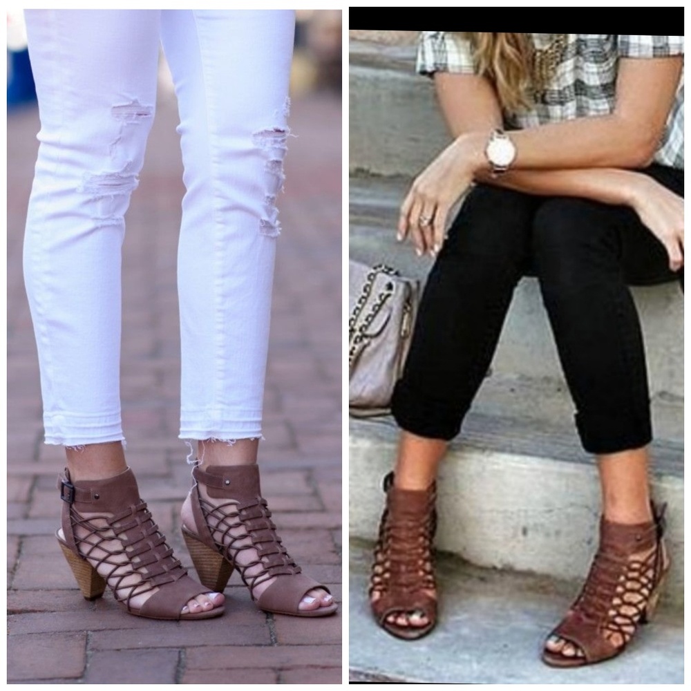 Vince Camuto • Evel Caged Leather Heel Sandal